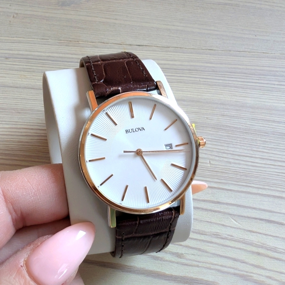 Bulova Brown Leather Watch NEW